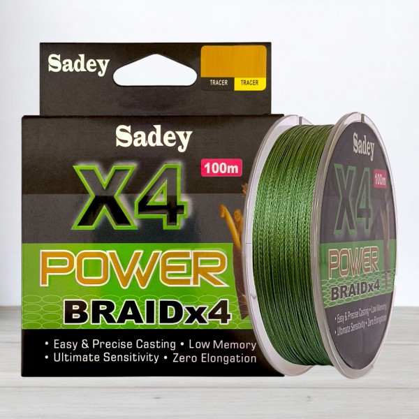 Плетений шнур для риболовлі, Sadey Power Braid Х4, 100м, перетин 0,50мм